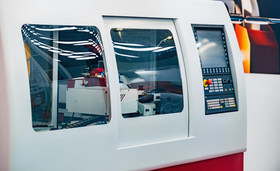 de flesta CNC-maskiner är allt som oftast utrustade med inbyggt maskinskydd vilket förhindrar person- och materialskador om ett fel skulle uppstå