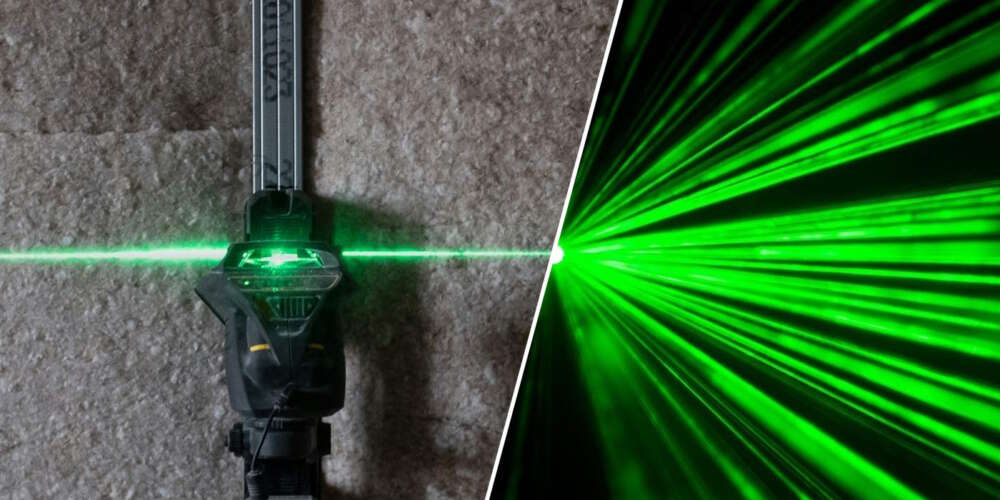 roterande laser i grön färg