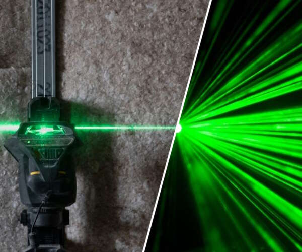 roterande laser i grön färg