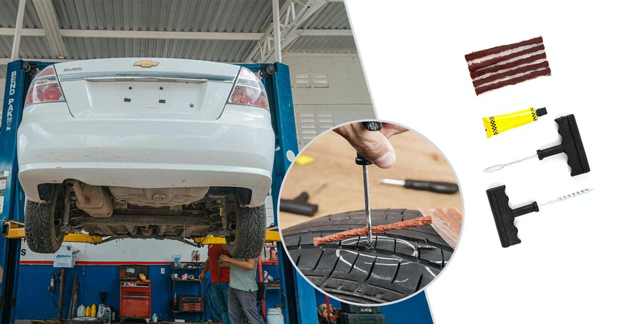 Däcklagning med plugg