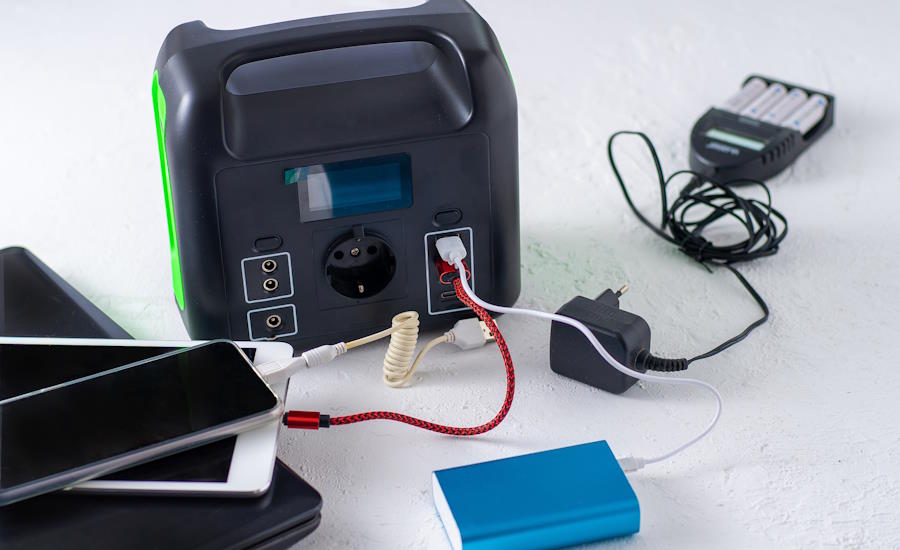 stor modell av en powerbank denna lilla behändiga reservkraft laddas upp och kan sedan driva alltifrån mobiltelefoner till surfplattor och laptops